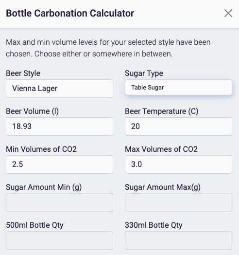 Bottle Carb Calculator